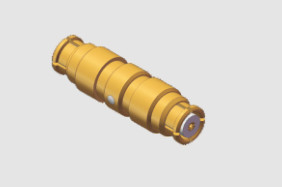 adaptador de cobre amarillo SMP recto del conector de 50Ω RF femenino a la hembra con la longitud 14.4m m