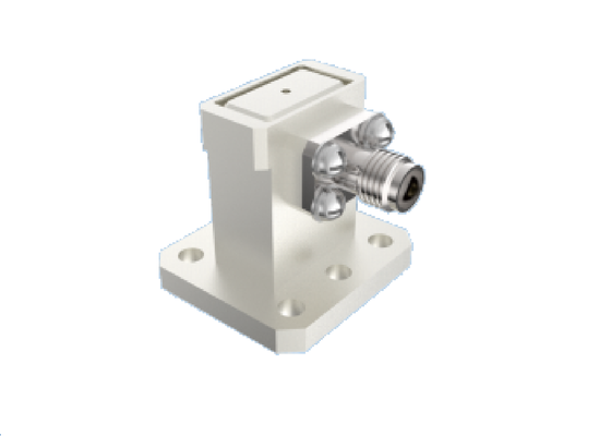 50Ω 15GHz~22GHz WR 51/BJ180 Waveguide to 2.92mm Adapter Ku/K Band Right Angle Structure Aerospace RF Connectors with Low VSWR & Low Insertion Loss