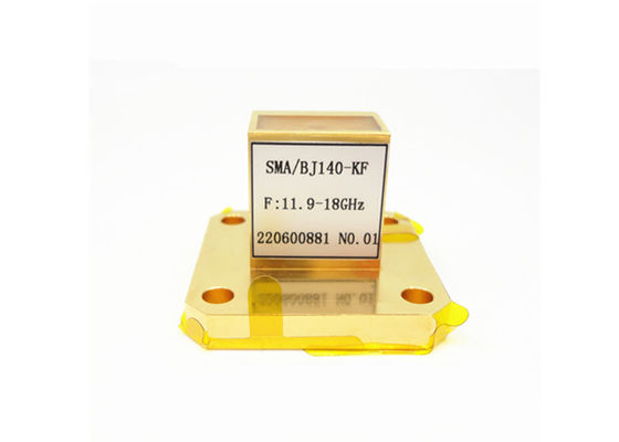 11.9GHz~18GHz WR62 BJ140 To SMA Female Right Angle Waveguide To Coaxial Adapter SMA/BJ140-KF