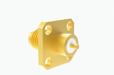 18GHz Frequency RF SMA Female 4 Holes Flange Mount Microstrip Connector Used in Radar, Communications, Electronics