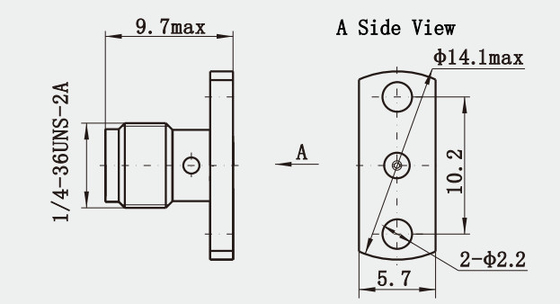 Stainless Steel Nickel Plated SMA Female RF Jack Connector With Microstrip