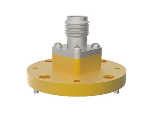 32.9GHz~50.1GHz WR22 BJ400 To 2.4mm Female Waveguide To Coax Adapter End Launch 2.4/BJ400-KFE5