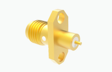 SMA Female 2-hole Flange Brass RF Coaxial Connector for Aerospace Application