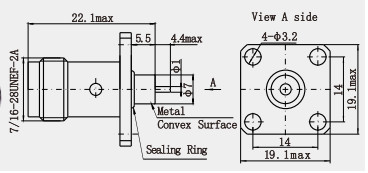 High-Performance TNC Female Hermetic Straight RF Coaxial Connector for PCB Applications