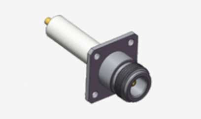 N Female RF Coaxial Connector 4-hole Flange with Long Microstrip