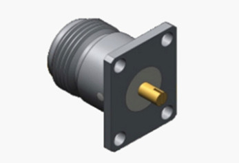 N Female Brass Pin Flange Mount RF Connector with Microstrip