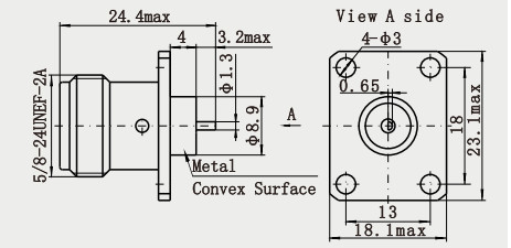 N Type Female Flange Hole Mount RF Coaxial Connector