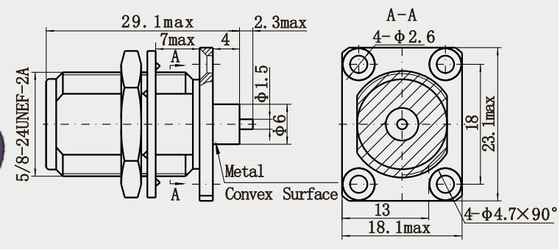 Nickel Plated N Bulkhead Female Flange Mount RF Coaxial Connector
