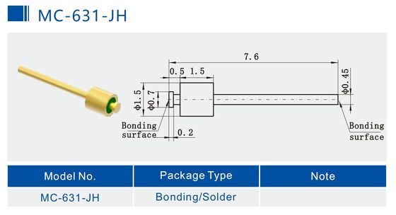 Nail Head Hermetic Glass To Metal Seal Connectors DC Feedthroughs MC-631-JH