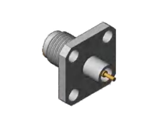 2.92mm RF Connector K Type Jack Four Holes 12.7mm 0.5 inch Square Flange Size and Pin Diameter 1.3mm, 0.8mm，0.7mm