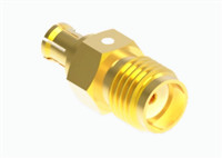 SMA femenino MCX al oro coaxial masculino del adaptador del RF plateó 6GHz de cobre amarillo