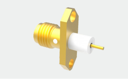 SMA Conector coaxial RF femenino de bronce con 2 agujeros para aplicaciones en aerosoles