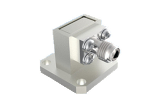 Adaptador coaxial de ángulo recto de guía de ondas WR42 de 18-26,5 GHz a 2,92 mm para naves espaciales