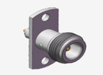 Conector coaxial RF de flanco de 2 agujeros femenino de tipo N con microstrip