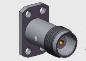 Conectores de montaje con brida de 4 agujeros de grado comercial de 50 Ohm