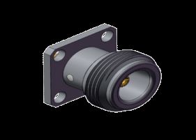 Conector coaxial RF tipo N hembra con montaje de brida de 4 orificios, frecuencia de hasta 11 GHz