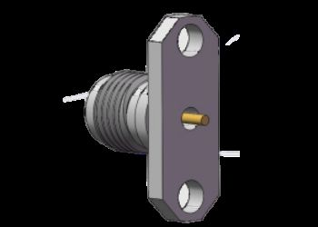 Conector microcinta coaxial RF SS de montaje en brida de 2 orificios de 2,92 mm y 40 GHz con contacto redondo