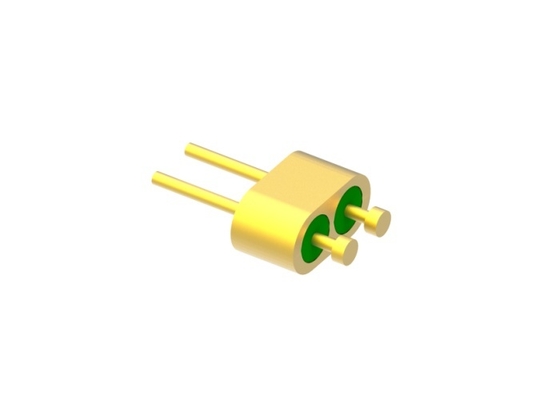 Encabezado hermético de vidrio a metal con clavija de 2 pines y superficie de unión de alambre de oro MC-1085-JH