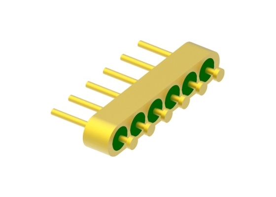Encabezado hermético de vidrio a metal con clavija de 6 pines y superficie de unión de alambre de oro MC-1133-JH