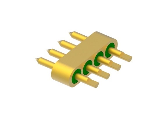 Encabezado hermético de vidrio a metal con chaflán de 4 pines y superficie de unión de hilo de oro MC-2061T-JH
