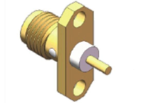2 agujeros de montaje de brida SMA panel de conector coaxial de RF femenino montaje SMA Jack frecuencia hasta 18GHz