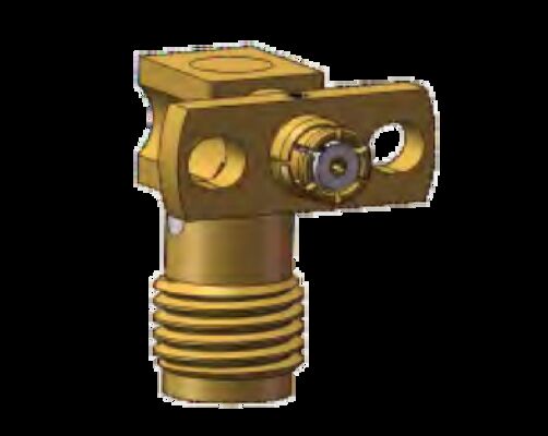 Adaptador SMA hembra en ángulo recto a SMP hembra Rango de frecuencia de 0,3 MHz a 18 GHz Utilizando componente de microondas