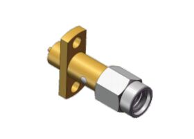 Tornos 10-36UNS-2 SSMA RF montaje de brida RF conector coaxial carcasa de oro diseñada para sistemas de comunicación