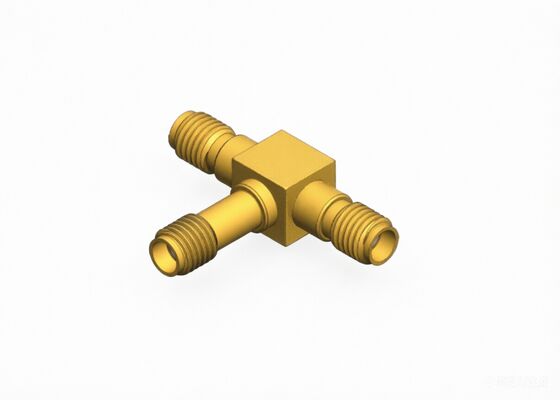 Adaptador conector coaxial RF tipo T SSMA hembra a dos SSMA hembra hasta 18 GHz