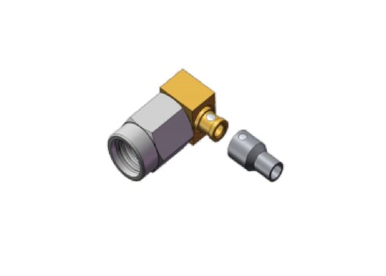 50Ω Impedancia 3GHz Ángulo recto Mini SMA Conector RF SSMA masculino con cable flexible de núcleo múltiple