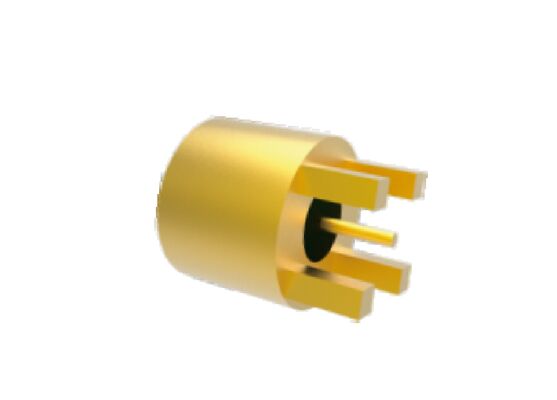 50Ω 40GHz herméticamente sellado de aleación Kovar Shell 4 piernas a través de conectores de agujero para conectores de RF aeroespaciales de soldadura de PCB
