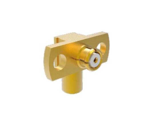 Conectores RF aeroespaciales con brida de ángulo recto y 2 orificios, conector SMP hembra SMP de 50Ω y 18GHz, acoplamiento para cable .086