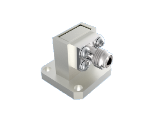 Guía de onda BJ320/WR 28 a adaptador tipo K de 2,92mm, conectores RF aeroespaciales de ángulo recto de 26,4 GHz ~ 38GHz, utilizados para banda Ka