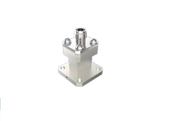 Guía de onda de lanzamiento final WR28 BJ320 a adaptador coaxial tipo K de 2,92 mm Conector de transición coaxial de guía de onda RF de grado aeroespacial de banda Ka de 26,4 GHz-38 GHz