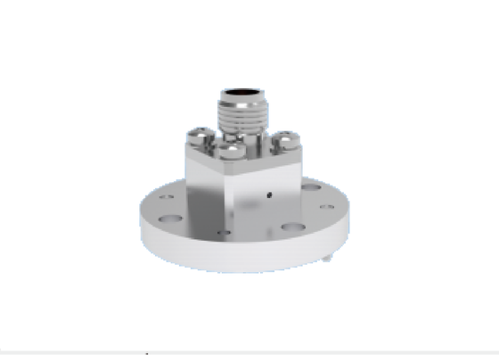 WR22 BJ400 Guía de onda de lanzamiento de extremo a 2.4 mm Adaptador coaxial 4 agujeros Montaje de brida redonda 23.9GHz-50.1GHz Componentes de guía de onda aeroespacial de banda Ka