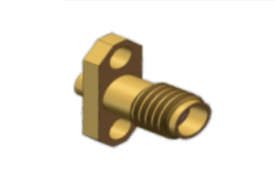 50Ω 2 agujeros de montura de brida Jack Mini SMA Femenino RF coaxial.086 Conector de cable 18GHz