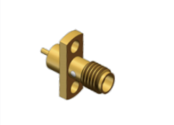 Montaje de brida de conector RF Mini SMA chapado en oro de latón hasta 18 GHz usando componentes de microondas