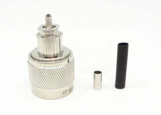 Prense el conector coaxial eléctrico de cobre amarillo, tipo conector ≤1.3 VSWR de N del coaxil
