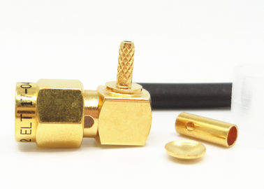 Cable de conector coaxial RF de ángulo recto macho SMA de 50 ohmios SMA