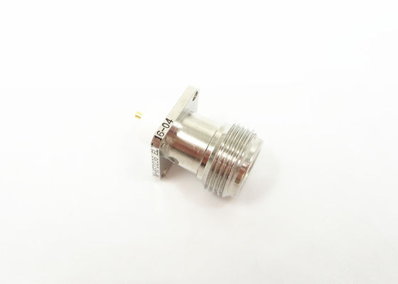 Tipo coaxial soporte niquelado de la hembra N del reborde de 4 agujeros del conector del RF