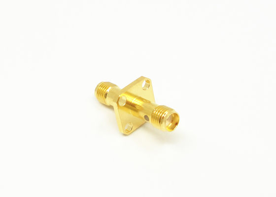 4 oro del conector de antena del conector/RF del soporte SMA RF del reborde del agujero plateado