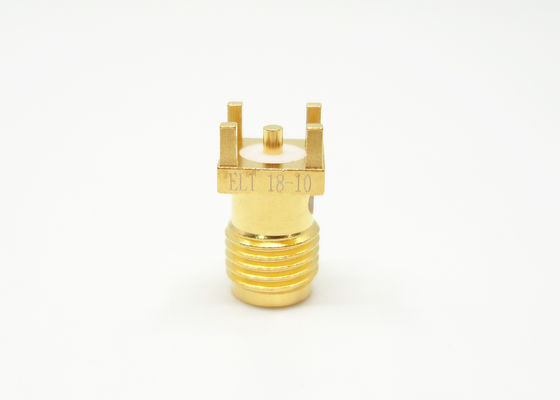 Conector de conector femenino SMA recto para montaje de borde de PCB Hasta 18 GHz