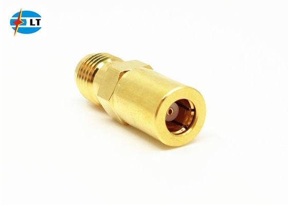 Adaptador RF recto chapado en oro de precisión SMA hembra a adaptador coaxial hembra SMB