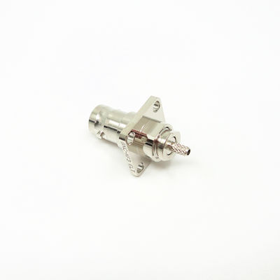 conector eléctrico del reborde de la bayoneta BNC de los agujeros 50Ohm 4 niquelado