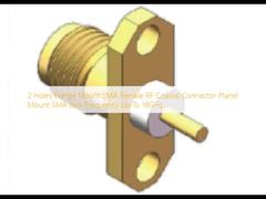 2 agujeros de montaje de brida SMA Conector coaxial de RF femenino Planel montaje SMA Jack Frecuencia hasta 18GHz